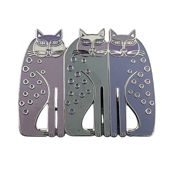 Laurel Burch Jewelry - Vintage Laurel Burch Siamese Cats Pastel Colors Brooch